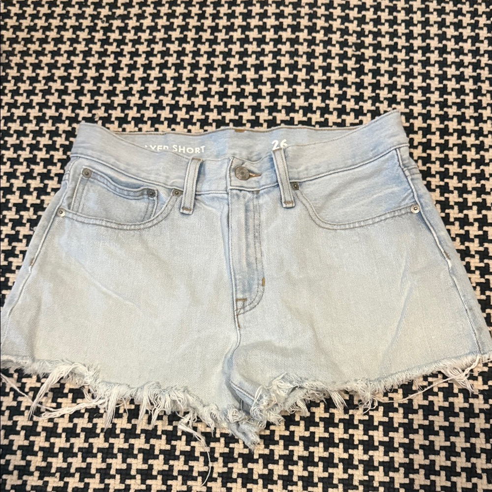 J. Crew Light Wash Distressed Denim Cutoff Shorts